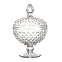 Potiche de Vidro C/ Pé Lumiere Transparente Baleiro Bomboniere 12x18,5cm Resistente Potiche de Vidro C/ Pé Lumiere Transparente Baleiro Bomboniere 12x18,5cm Resistente