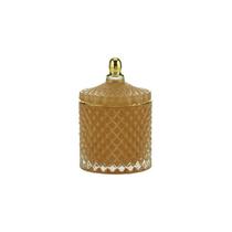 Potiche decorativa em vidro Royal Decor 9x13cm laranja