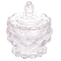 Potiche Decorativo C/ Pé de Cristal de Chumbo Bolhas 8,5x11cm Potiche Decorativo C/ Pé de Cristal de Chumbo Bolhas 8,5x11cm