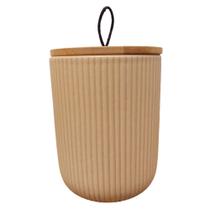 Potiche Decorativo Cerâmica c/ Tampa de Bambu 1012,5cm Lyor