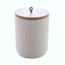Potiche Decorativo Cerâmica Tampa de Bambu Lyor 1012,5cm