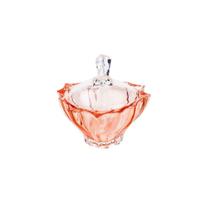 Potiche Decorativo Cristal com Tampa Paradise Coral 12X12cm - Wolff