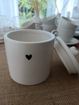 Potiche Decorativo de Cerâmica Heart Branco Potiche Decorativo de Cerâmica Heart Branco