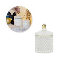 Potiche Decorativo de Cristal Branco 9x13cm Wolff