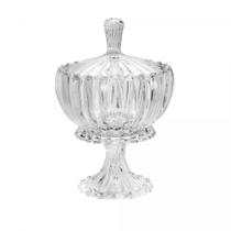 Potiche Decorativo de Cristal com Pé e Tampa Geneva 11cm x 18cm