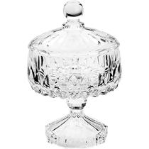 Potiche Decorativo de Cristal com Pé Louise 14x23cm - Wolff