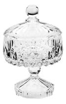 Potiche Decorativo de Cristal com Pé Louise Âmbar 11cm x 18cm - Wolff