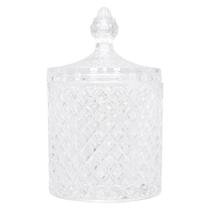 Potiche Decorativo de Cristal Com Tampa Litt 10,5cm x 10,5cm x 17,5cm