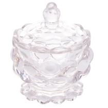 Potiche Decorativo de Cristal com Tampa Relevo Bolhas 8,5x11cm - LYOR