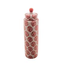 Potiche Decorativo de Porcelana Coral Vermelho 39x11cm Royal Decor