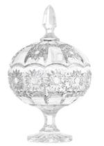 Potiche decorativo de vidro com pe 900 ml - casambiente
