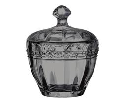 Potiche Decorativo de Vidro Paris Cinza 8,5x10,8cm - Mek