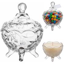 Potiche Decorativo Milena Vidro Refinado Mesa Posta Luxo Potiche Decorativo Milena Vidro Refinado Mesa Posta Luxo