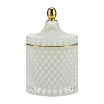 Potiche Decorativo Vidro Sodo-Calcico Branco 11x17cm Potiche Decorativo Vidro Sodo-Calcico Branco 11x17cm