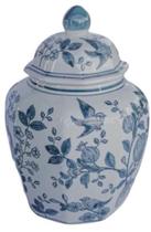Potiche em Ceramica Estampa Portuguesa Roma 30x21x13cm Potiche em Ceramica Estampa Portuguesa Roma 30x21x13cm