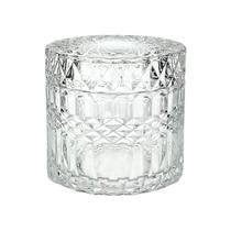 Potiche Finesse Em Vidro C/Tampa Bomboniere Organizador 9cm Potiche Finesse Em Vidro C/Tampa Bomboniere Organizador 9cm