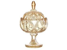 Potiche Garland Âmbar em Vidro 14,8x12,4x25,5cm - Hauskraft Potiche Garland Âmbar em Vidro 14,8x12,4x25,5cm - Hauskraft