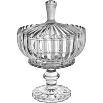 Potiche Genova Home&Co 32x22x22cm Cristal Eco Transparente Enfeite Decoração Multiuso para Sala e Casa