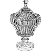 Potiche Home&Co 27x17x17cm Eco Crystal Transparente Enfeite Decoração Multiuso para Sala e Casa