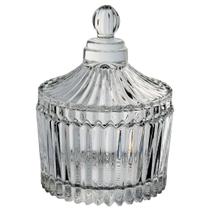 Potiche Home&Co 9x6x6cm Vidro Transparente Enfeite Decoração Multiuso para Sala e Casa