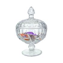 Potiche Infinity Em Vidro Com Pé Porta Doces Decoração 18cm