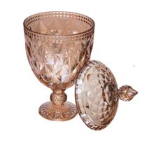 Potiche Lyor Diamond de Cristal Âmbar Metalizado 15cm x 32cm Potiche Lyor Diamond de Cristal Âmbar Metalizado 15cm x 32cm