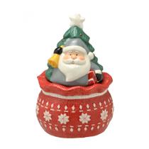 Potiche Papai Noel c/ Árvore em Cerâmica 22cm Potiche Papai Noel c/ Árvore em Cerâmica 22cm
