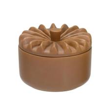 Potiche -pote Decorativo Em Porcelana Na Cor Marrom 13x13x10 cm Potiche -pote Decorativo Em Porcelana Na Cor Marrom 13x13x10 cm