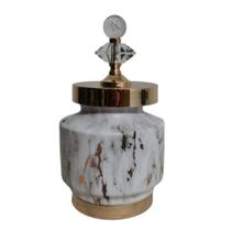 Potiche Redondo Moderno Metal e Marmorizado Formosa