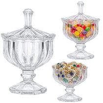 Potiche Vidro 15cm Com Pé Porta Doces Luxo Decoração