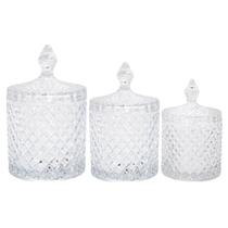 Potiches Cristal Trio P M G Bomboniere Bala Docinhos Para Enfeite De Mesa