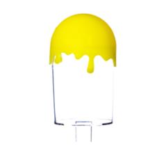 Potinho Acrílico Formato de Picolé Amarela 1pç