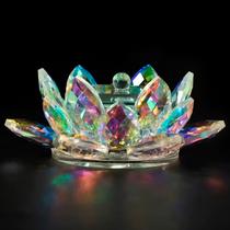 Potinho de Vidro Formato Flor de Lótus Forma Recipiente 11x5cm Transparente