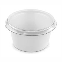 Potinho Molheira Branca 30mL Pote com Tampa Pacote com 50 Unidades - Fibraform