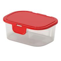 Potinho Plástico Multiuso Com Tampa Fixa 350ml Porta Mantimentos Retangular BPA Free Resistente
