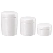 Potinho Porcelana Branca 3 Tamanhos Para Banheiro