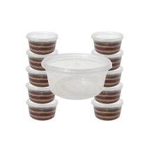 Potinho Redondo com Tampa Lacre Para Doces Bolo de Pote Sobremesas PP Bpa Free 200 Unidades 330ml