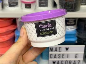 Potinho Tupperware Canela Bistrô 140 ml com Tampa Roxa