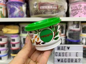 Potinho Tupperware Floral 140 ml com Tampa Verde