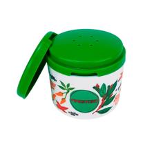 Potinhos temperos pimenta em pó com furinhos, floral ,da tupperware