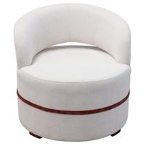 Potrona Decorativa Paris Estofada Redonda Bouclé
