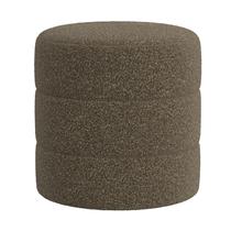 Pouf Ottoman Benzara Sem Redondo Marrón Oscuro de Bouclé 45 cm