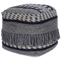 Pouffe Butler Brynn Transitional Grey Algodão de Lã 50cm