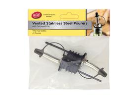 Pourers Tablecraft em aço inoxidável com tampa preta amarrada (pacote com 2)