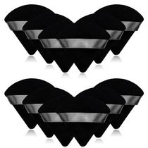 Powder Puff Scartink, algodão preto, 12 peças, triângulo de 7 cm