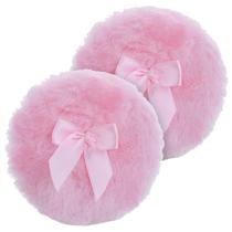Powder Puff Sibba Fluffy Velour Face Body Powder Puff Pink