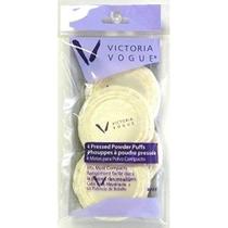 Powder Puff Victoria Vogue Round Puff, prensado, 4 unidades Powder Puff Victoria Vogue Round Puff, prensado, 4 unidades