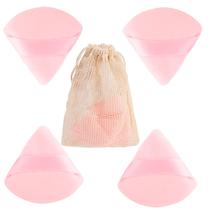 Powder Puff Yoseng Soft Triangle Makeup Puff 4 peças rosa