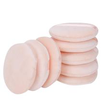 Powder Puffs Senkary, algodão, veludo, cetim, 6 cm, pacote com 8 unidades, bege