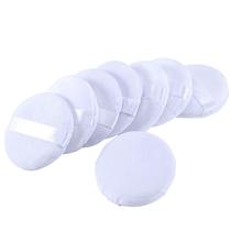 Powder Puffs Senkary Cotton Velour Satin, 6 cm, pacote com 8 unidades, branco
